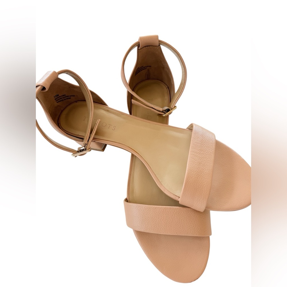 Talbots Nude Blush Ankle Strap Sandals Leather Upper Size 10M